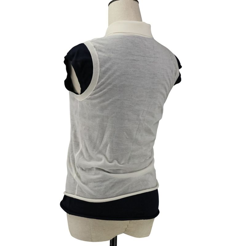 Loewe Drape Top Cashmere M Navy White