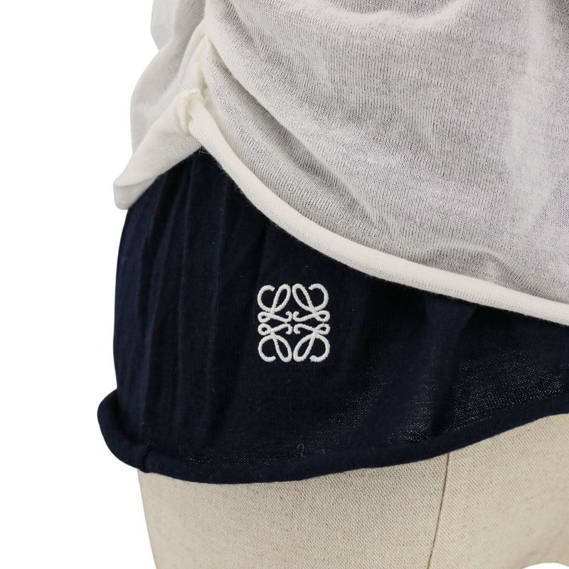 Loewe Drape Top Cashmere M Navy White