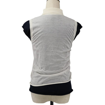 Loewe Drape Top Cashmere M Navy White