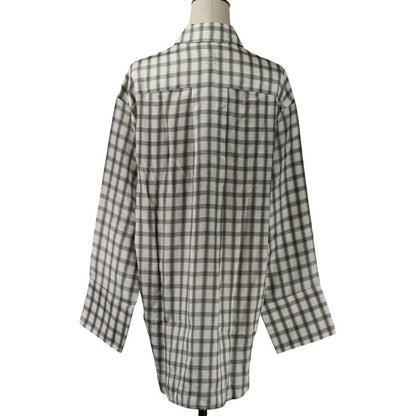 Loewe Plaid Silk Shirt 32 White Gray