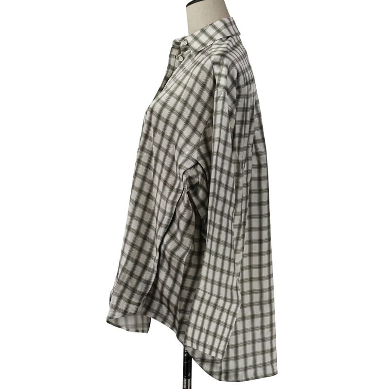 Loewe Plaid Silk Shirt 32 White Gray