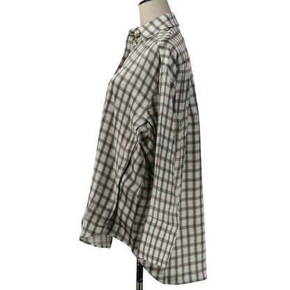 Loewe Plaid Silk Shirt 32 White Gray