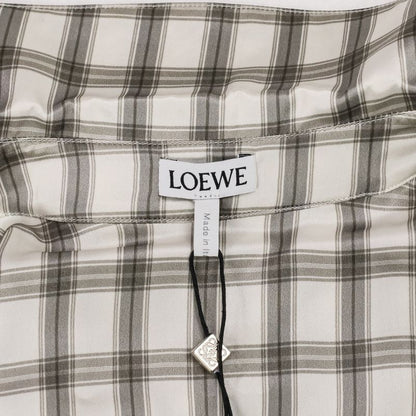 Loewe Plaid Silk Shirt 32 White Gray
