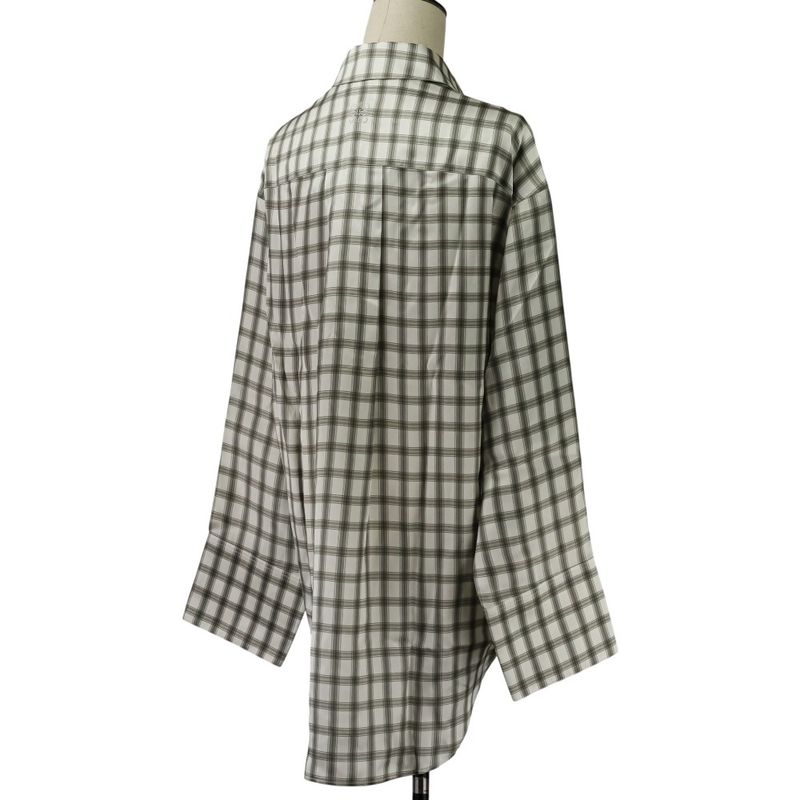 Loewe Plaid Silk Shirt 32 White Gray