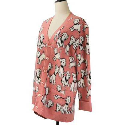 Celine Amy Dorian Collaboration Dalmatian Cardigan S Pink