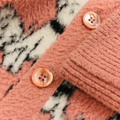 Celine Amy Dorian Collaboration Dalmatian Cardigan S Pink