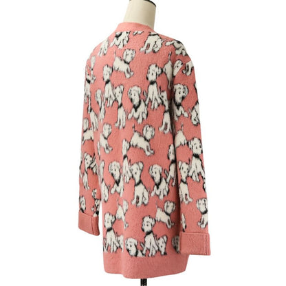 Celine Amy Dorian Collaboration Dalmatian Cardigan S Pink