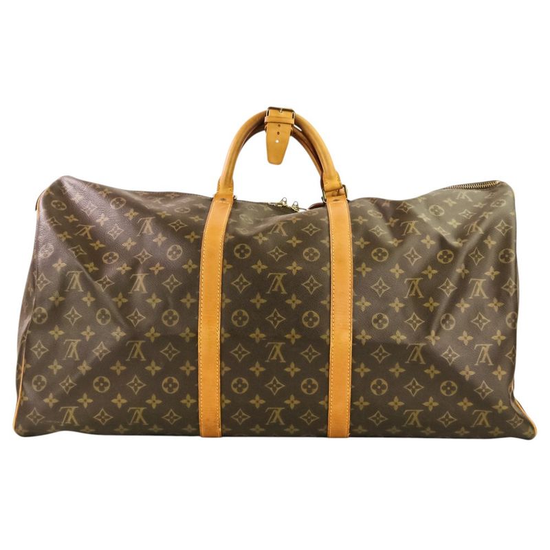 Louis Vuitton Monogram Keepall 60 Boston Bag Brown