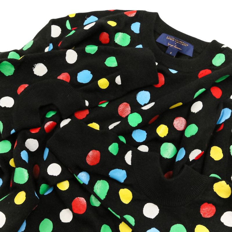Louis Vuitton Yayoi Kusama LV YK Dot Polka Dot Cashmere Knit Sweater Black Multicolor