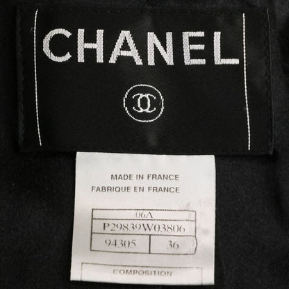 Chanel Tweed Coat with Scarf 36 Black