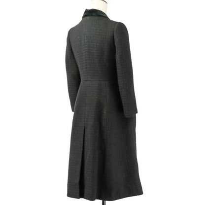 Chanel Tweed Coat with Scarf 36 Black