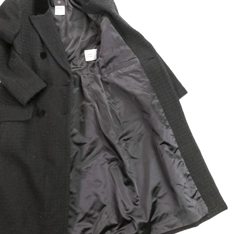 Chanel Tweed Coat with Scarf 36 Black