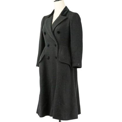 Chanel Tweed Coat with Scarf 36 Black