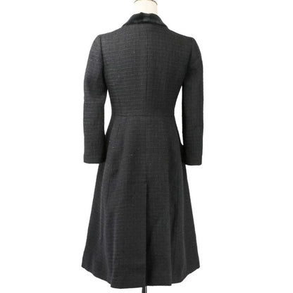Chanel Tweed Coat with Scarf 36 Black