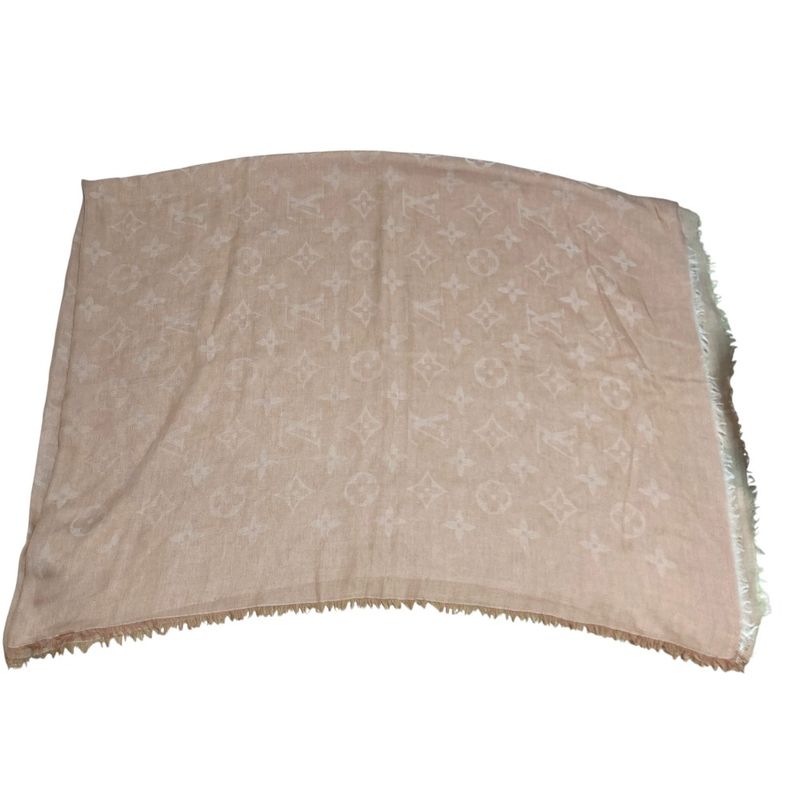 Louis Vuitton Shawl Monogram Pink Beige