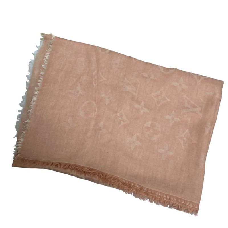 Louis Vuitton Shawl Monogram Pink Beige