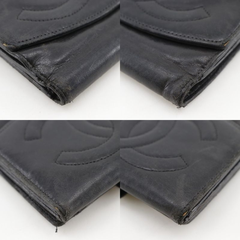 Chanel CC Logo Lambskin Black Bifold Wallet
