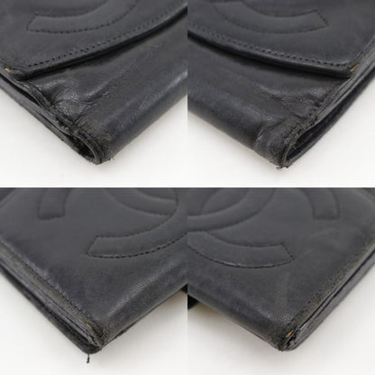 Chanel CC Logo Lambskin Black Bifold Wallet