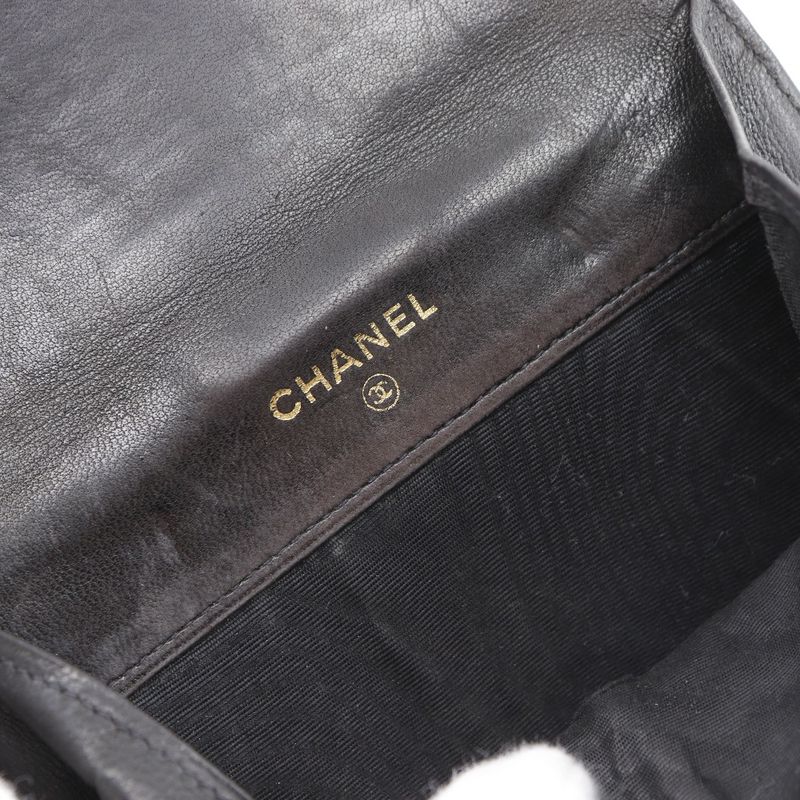 Chanel CC Logo Lambskin Black Bifold Wallet