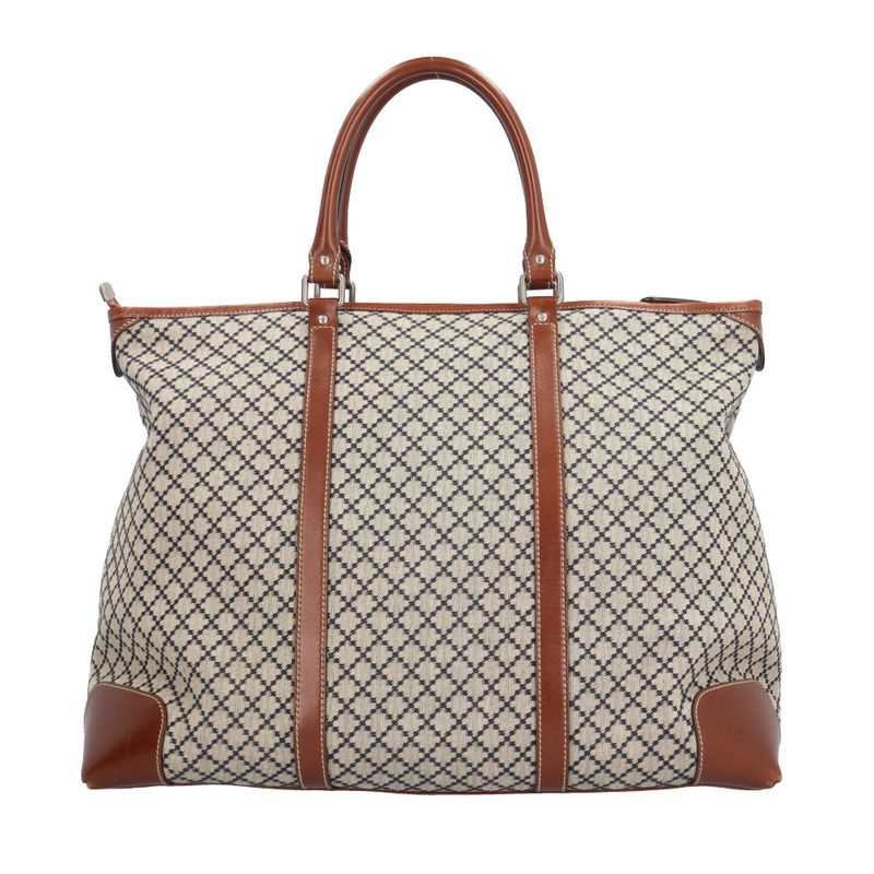 Gucci Diamante Tote GG Canvas Gray Navy Brown