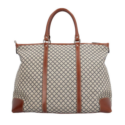 Gucci Diamante Tote GG Canvas Gray Navy Brown