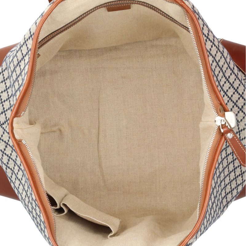 Gucci Diamante Tote GG Canvas Gray Navy Brown