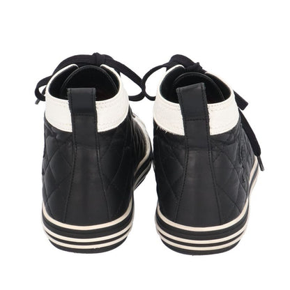 Chanel Quilted CC Logo Bicolor Sneakers Leather Black White