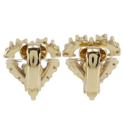 Dior Heart Logo Gold Plated Rhinestone Earrings