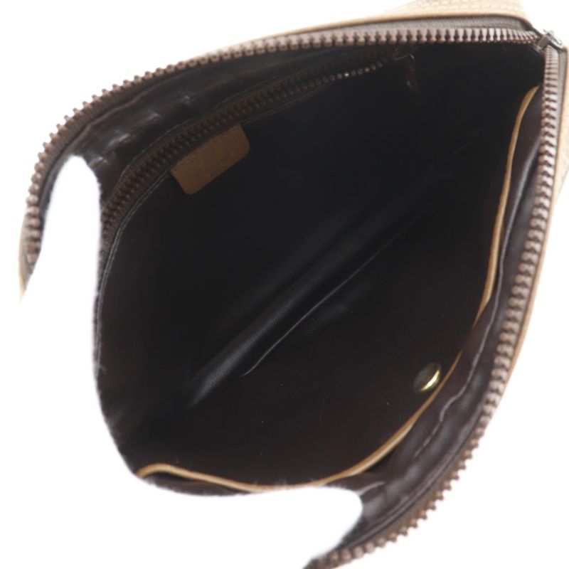 Celine Macadam Pattern Vintage Brown Second Bag