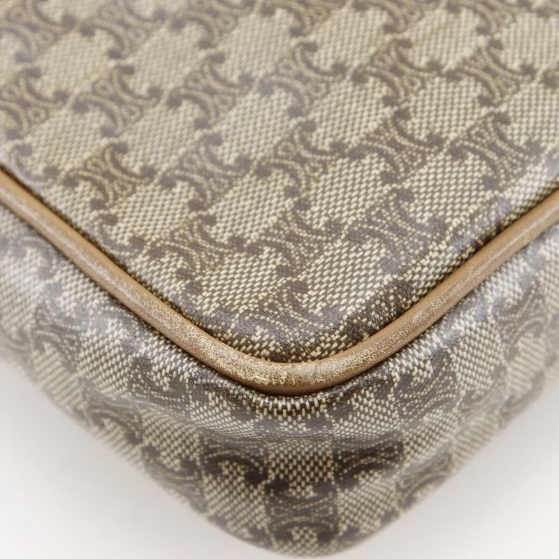 Celine Macadam Pattern Vintage Brown Second Bag