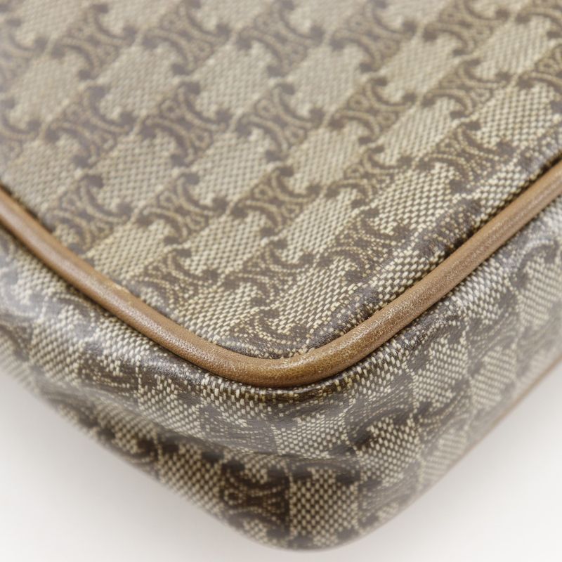 Celine Macadam Pattern Vintage Brown Second Bag