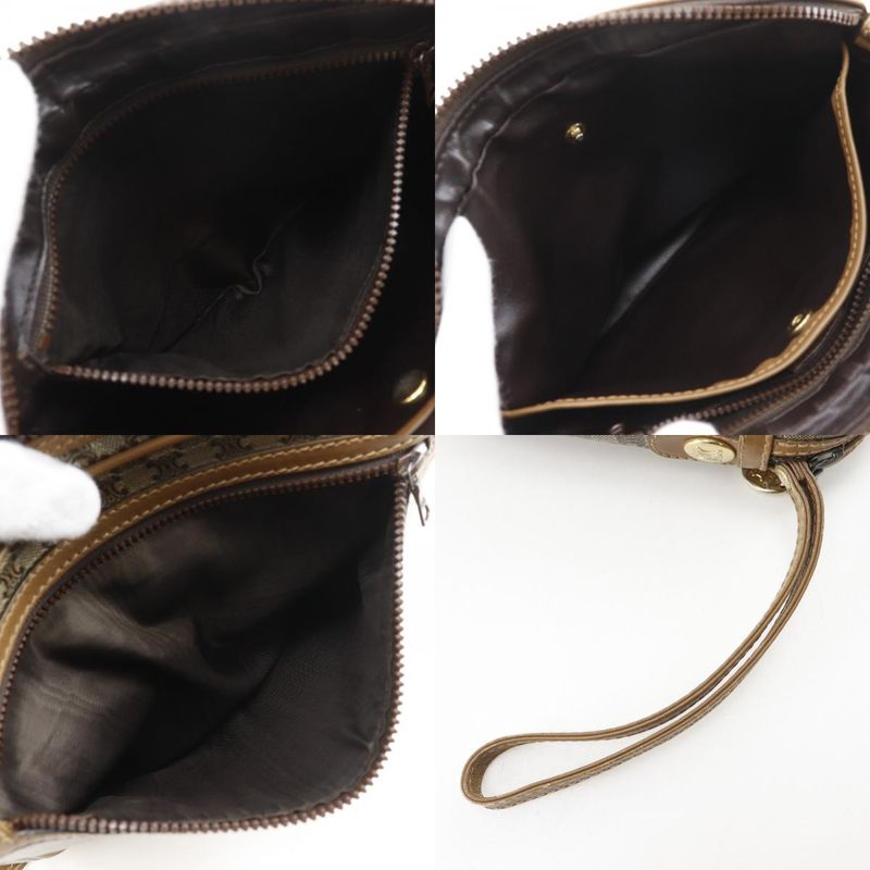 Celine Macadam Pattern Vintage Brown Second Bag