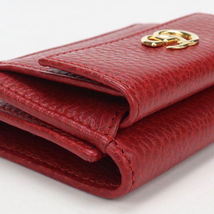 Gucci Compact Wallet GG Marmont Trifold with Coin Purse Leather