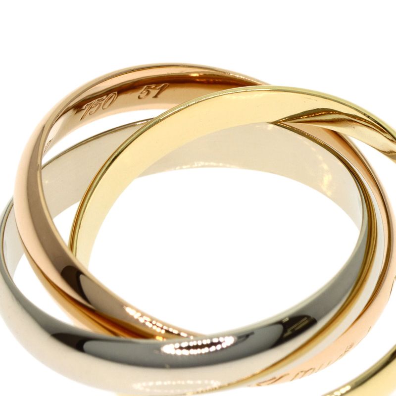 Cartier Trinity 51 Ring 18K Yellow Gold 18K Pink White