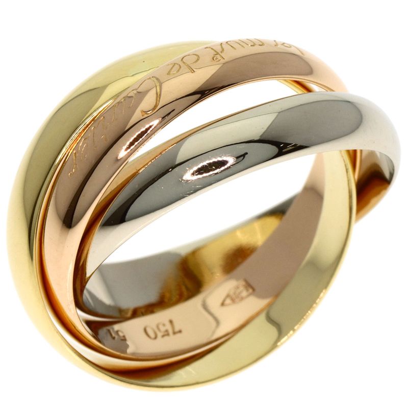 Cartier Trinity 51 Ring 18K Yellow Gold 18K Pink White