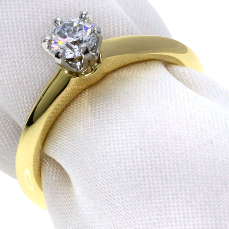 Tiffany & Co Solitaire Diamond Ring 18K Yellow Gold