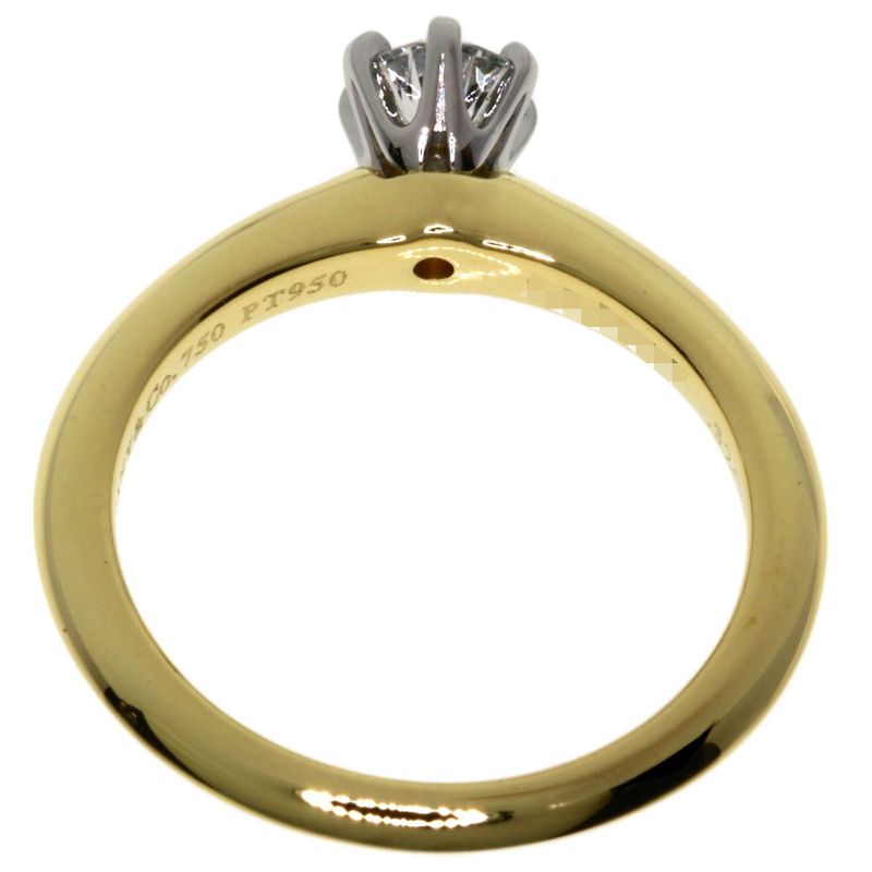 Tiffany & Co Solitaire Diamond Ring 18K Yellow Gold
