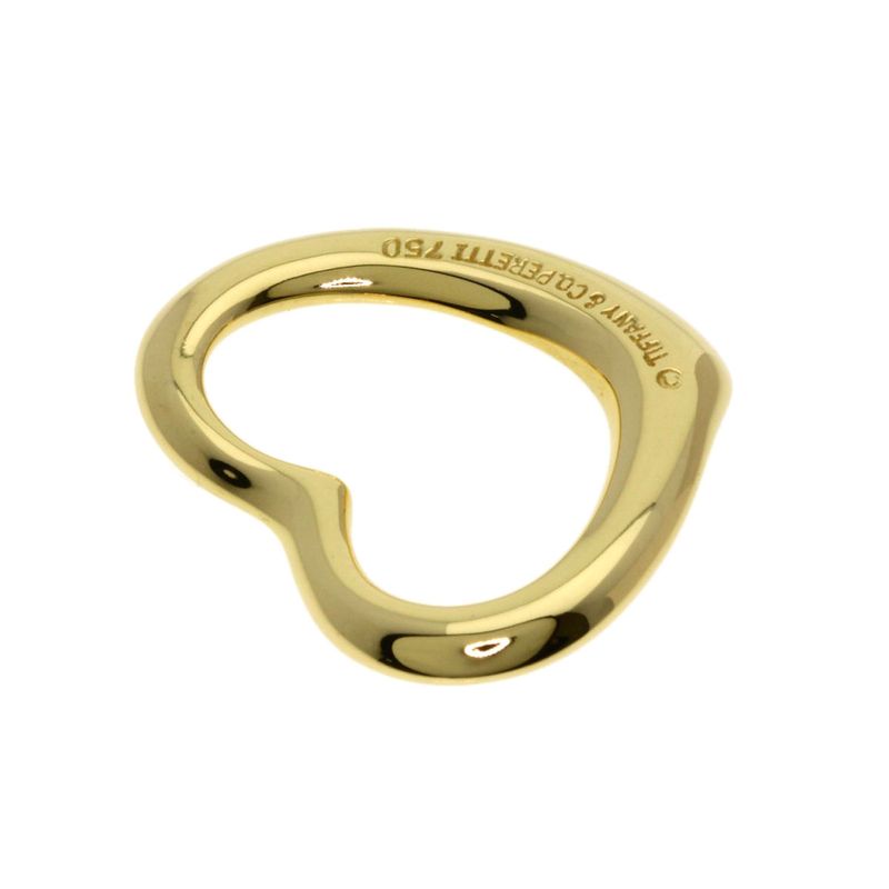 Tiffany & Co Open Heart Pendant Top 18K Yellow Gold