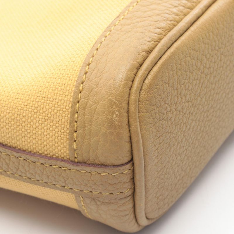 Hermes Tote Garden File PM Foin Canvas Yellow. Beige