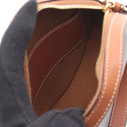 Celine Shoulder Bag Round Purse Triomphe Black Brown Canvas