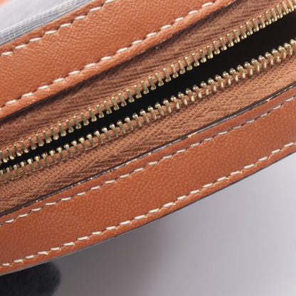 Celine Shoulder Bag Round Purse Triomphe Black Brown Canvas
