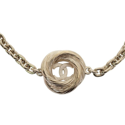 Chanel CC Logo Chain Choker Pendant Necklace Metal