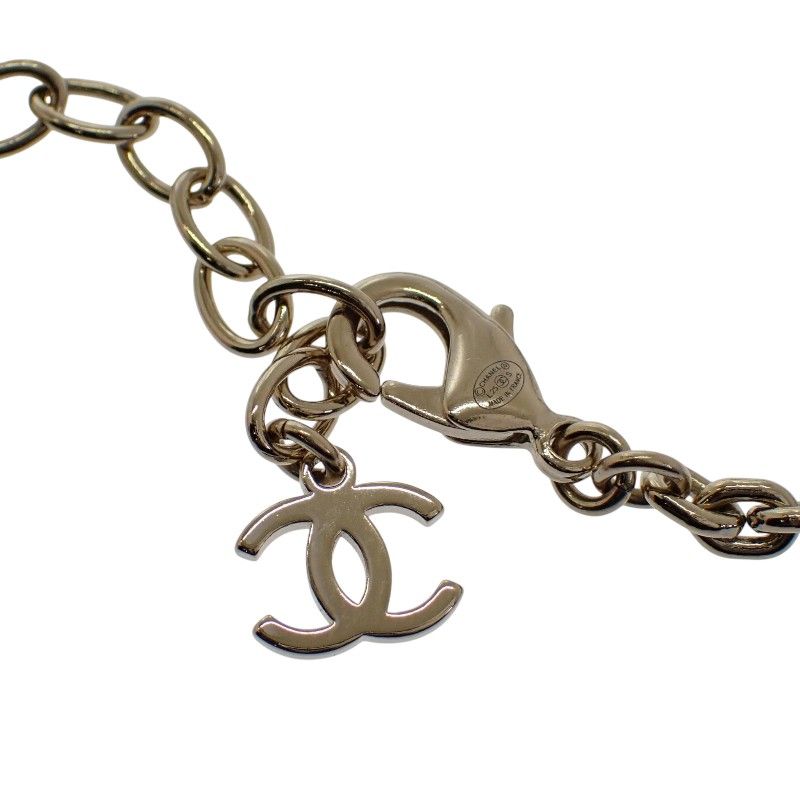 Chanel CC Logo Chain Choker Pendant Necklace Metal