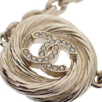 Chanel CC Logo Chain Choker Pendant Necklace Metal