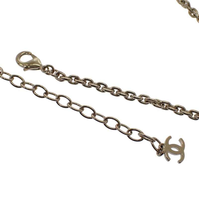 Chanel CC Logo Chain Choker Pendant Necklace Metal