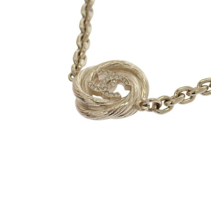 Chanel CC Logo Chain Choker Pendant Necklace Metal