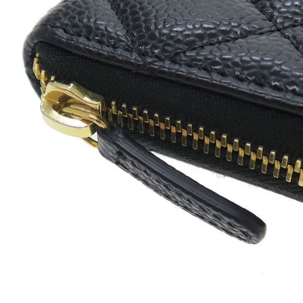Chanel Caviar Quilted Round Zip Wallet