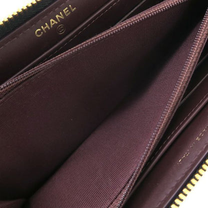 Chanel Caviar Quilted Round Zip Wallet