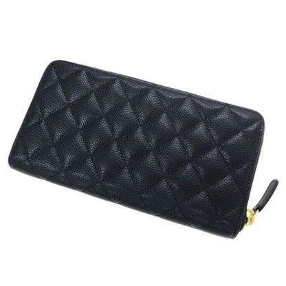 Chanel Caviar Quilted Round Zip Wallet