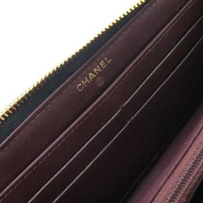 Chanel Caviar Quilted Round Zip Wallet